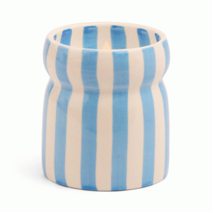 CAB0704EU Cabana 184g Blue Striped Ceramic Candle Paddywax - Lost at Sea